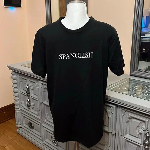 Spanglish Denim & Flower Ricky Singh Short Sleeve Funny Graphic Shirt Small Tee - Picture 2 of 10